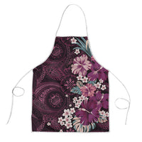 Poni Mama Hawai'i Hibiscus Apron Polynesian Tribal Tattoo Pattern Floral Elements