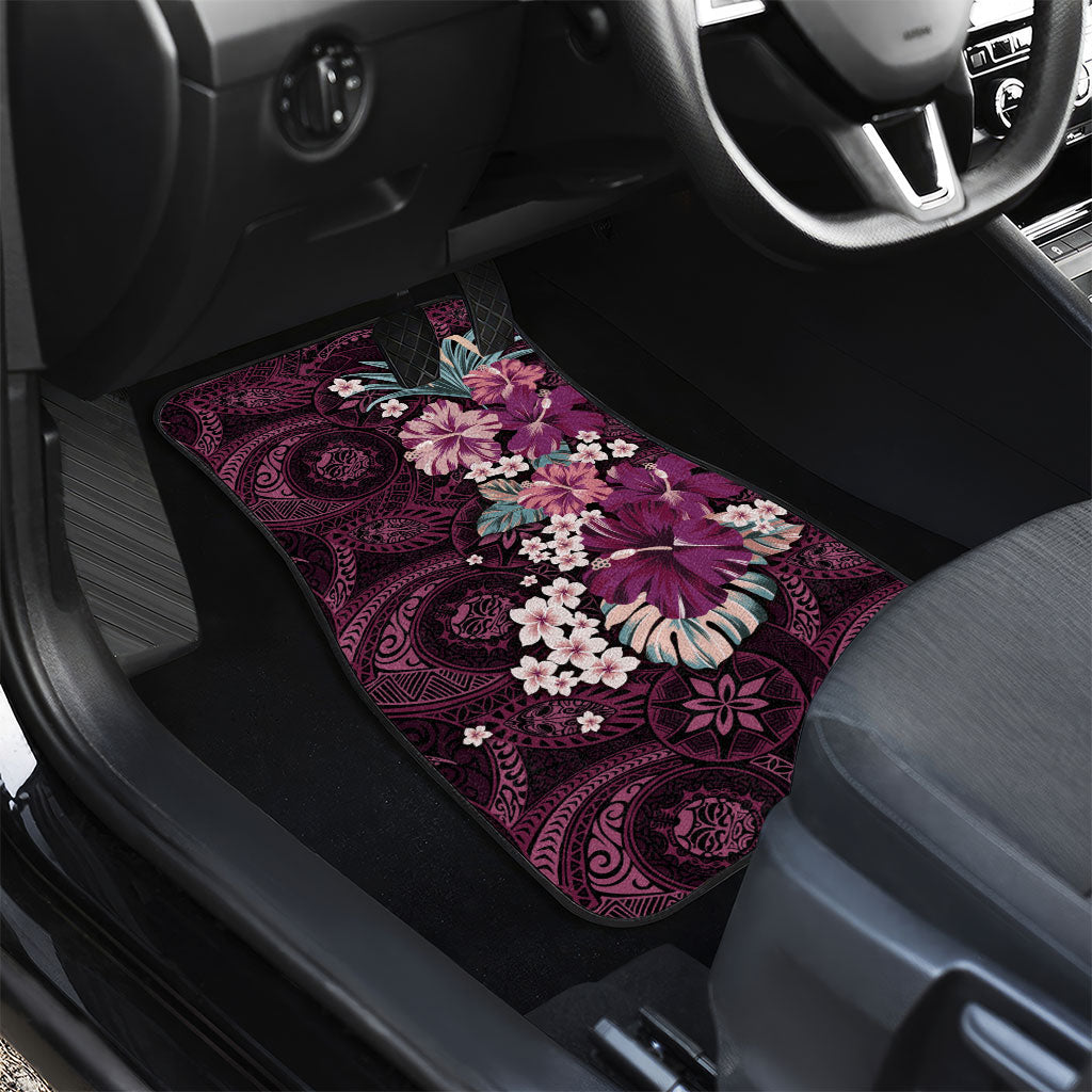 Poni Mama Hawai'i Hibiscus Car Mats Polynesian Tribal Tattoo Pattern Floral Elements