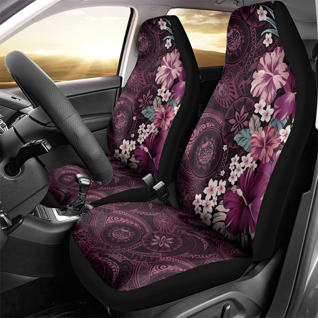 Poni Mama Hawai'i Hibiscus Car Seat Cover Polynesian Tribal Tattoo Pattern Floral Elements