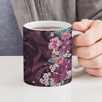 Poni Mama Hawai'i Hibiscus Ceramic Mug Polynesian Tribal Tattoo Pattern Floral Elements