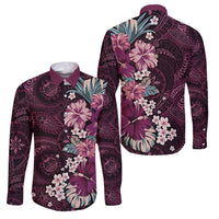Poni Mama Hawai'i Hibiscus Family Matching Short Sleeve Bodycon Dress and Hawaiian Shirt Polynesian Tribal Tattoo Pattern Floral Elements