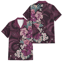 Poni Mama Hawai'i Hibiscus Family Matching Summer Maxi Dress and Hawaiian Shirt Polynesian Tribal Tattoo Pattern Floral Elements