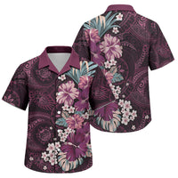 Poni Mama Hawai'i Hibiscus Family Matching Tank Maxi Dress and Hawaiian Shirt Polynesian Tribal Tattoo Pattern Floral Elements