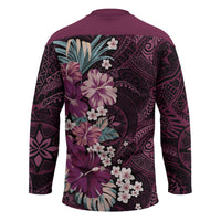 Poni Mama Hawai'i Hibiscus Hockey Jersey Polynesian Tribal Tattoo Pattern Floral Elements
