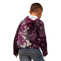 Poni Mama Hawai'i Hibiscus Kid Hoodie Polynesian Tribal Tattoo Pattern Floral Elements