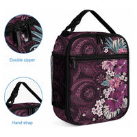 Poni Mama Hawai'i Hibiscus Lunch Bag Polynesian Tribal Tattoo Pattern Floral Elements LT9 - Polynesian Pride