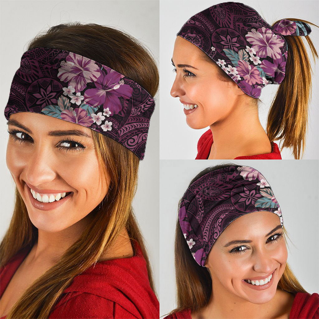 Poni Mama Hawai'i Hibiscus Neck Gaiter Polynesian Tribal Tattoo Pattern Floral Elements