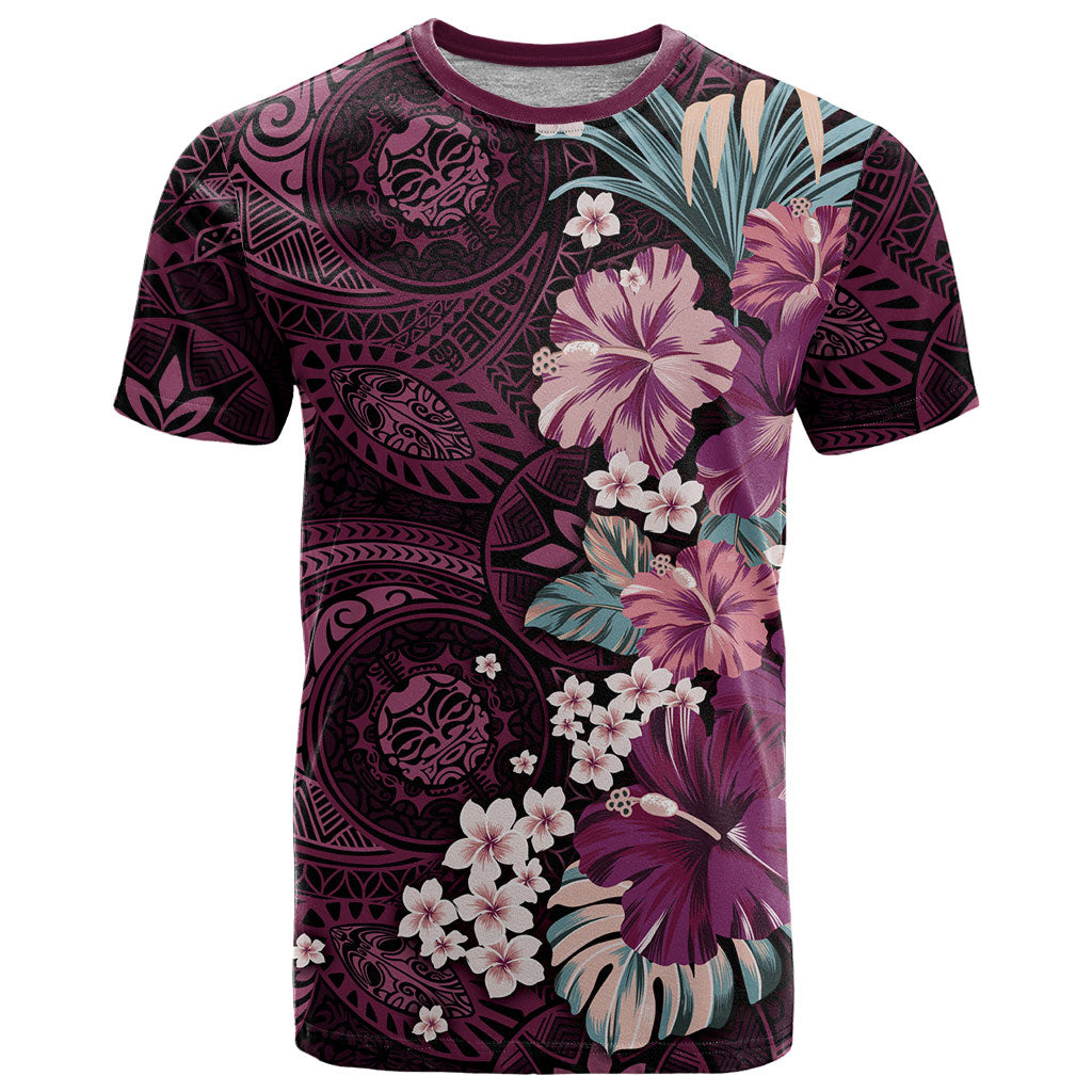 Poni Mama Hawai'i Hibiscus T Shirt Polynesian Tribal Tattoo Pattern Floral Elements
