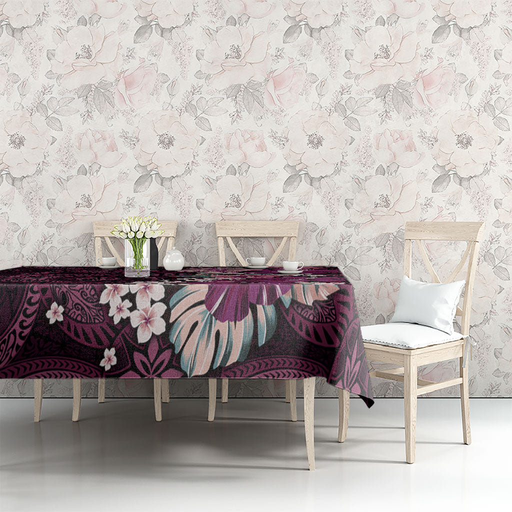 Poni Mama Hawai'i Hibiscus Tablecloth Polynesian Tribal Tattoo Pattern Floral Elements