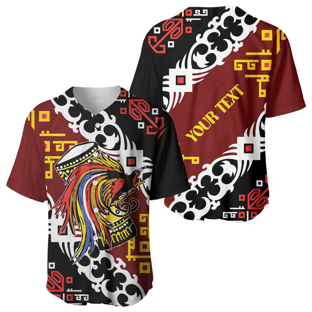 Personalised Papua New Guinea Bird Drum Baseball Jersey Papuan Batik Motif