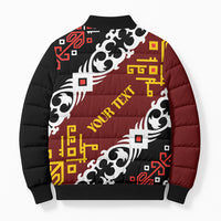 Personalised Papua New Guinea Bird Drum Bomber Puffer Jacket Papuan Batik Motif