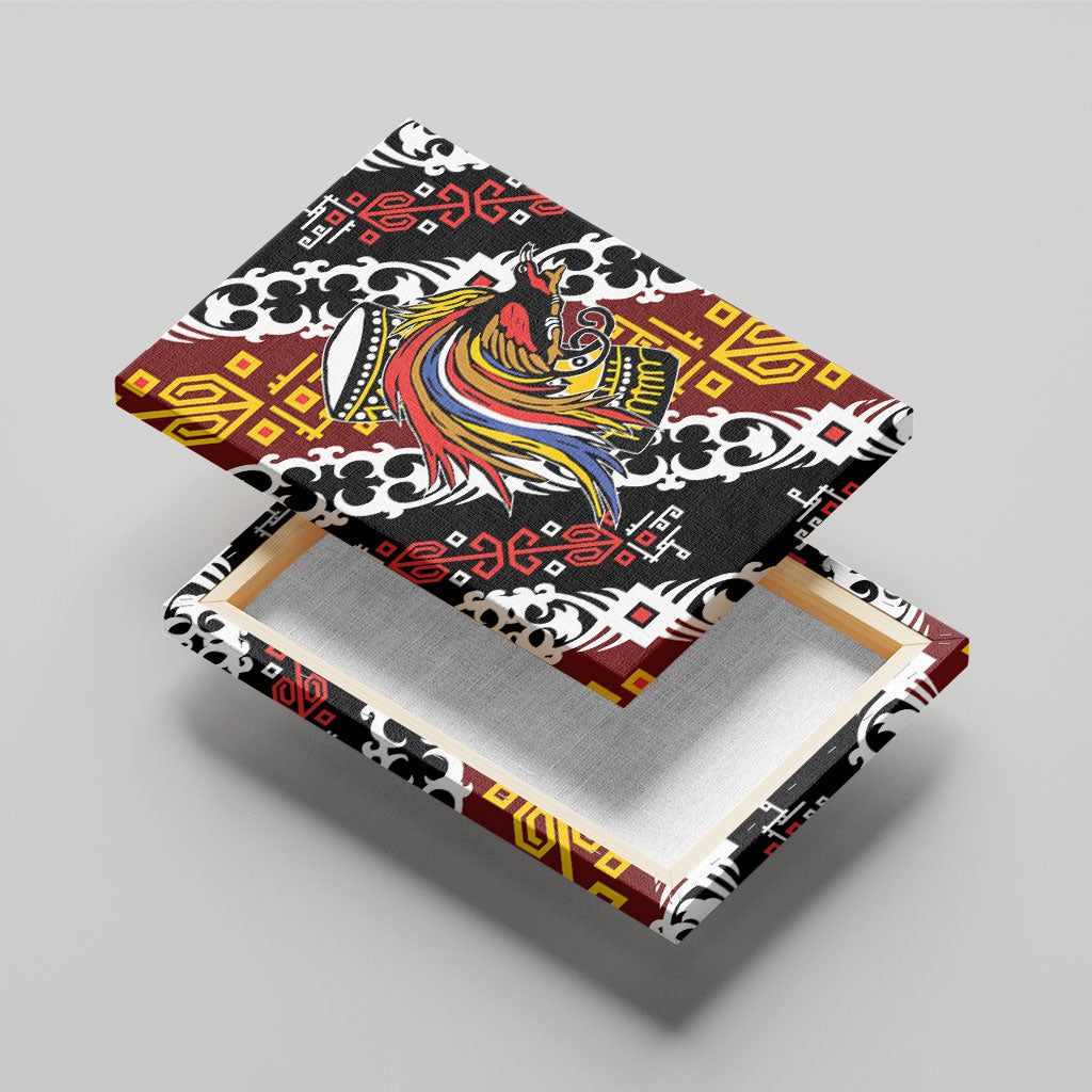 Papua New Guinea Bird Drum Canvas Wall Art Papuan Batik Motif