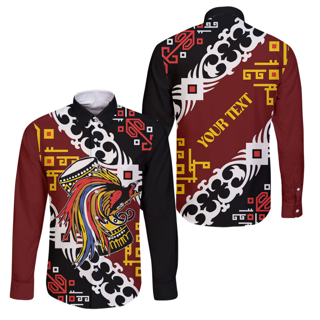 Personalised Papua New Guinea Bird Drum Family Matching Off Shoulder Short Dress and Hawaiian Shirt Papuan Batik Motif