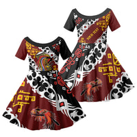 Personalised Papua New Guinea Bird Drum Family Matching Summer Maxi Dress and Hawaiian Shirt Papuan Batik Motif