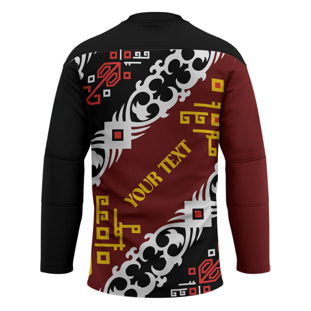 Personalised Papua New Guinea Bird Drum Hockey Jersey Papuan Batik Motif
