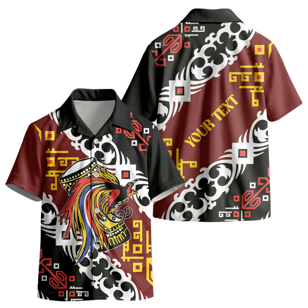 Personalised Papua New Guinea Bird Drum Kid Hawaiian Shirt Papuan Batik Motif