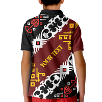 Personalised Papua New Guinea Bird Drum Kid Polo Shirt Papuan Batik Motif
