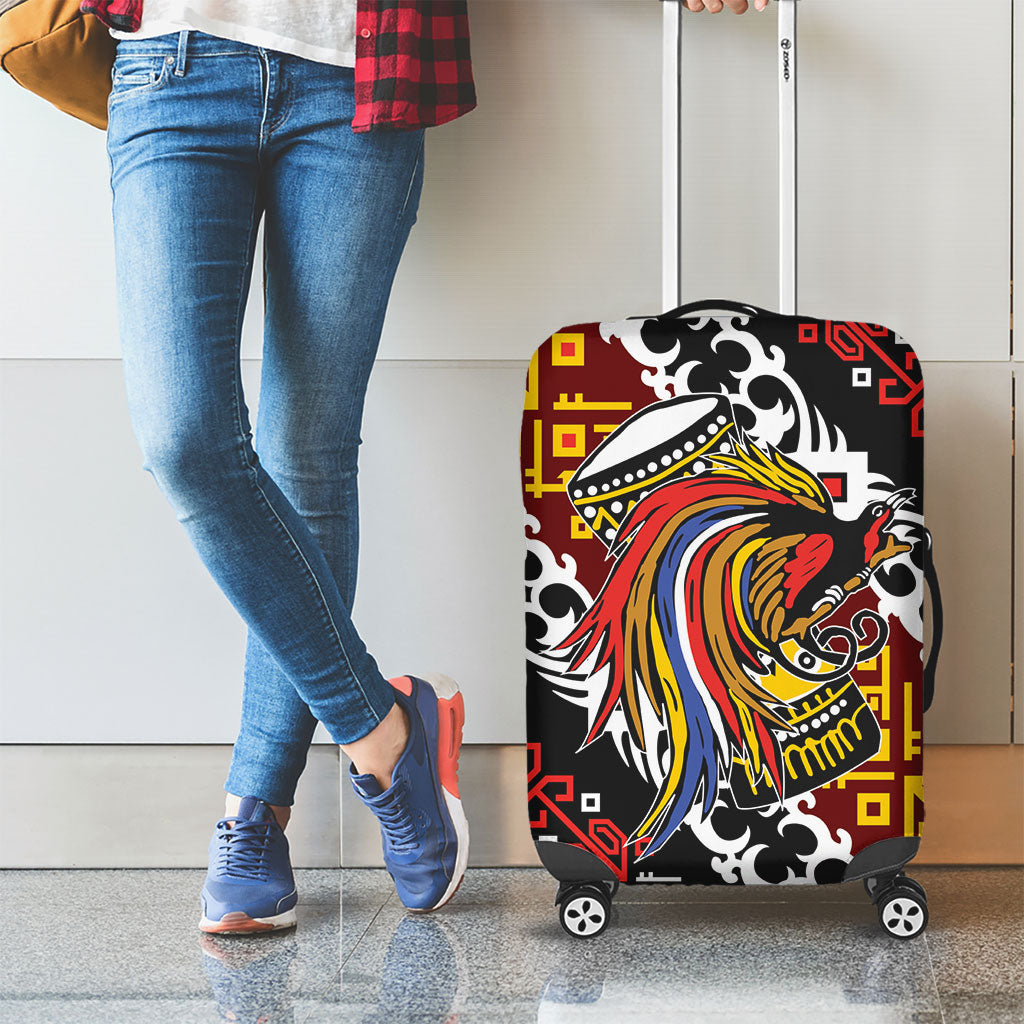 Papua New Guinea Bird Drum Luggage Cover Papuan Batik Motif