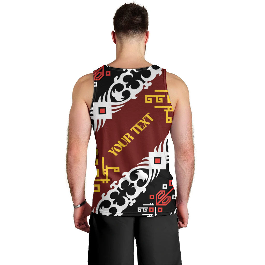 Personalised Papua New Guinea Bird Drum Men Tank Top Papuan Batik Motif