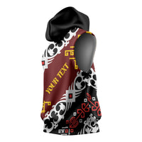 Personalised Papua New Guinea Bird Drum Sleeveless Hoodie Papuan Batik Motif