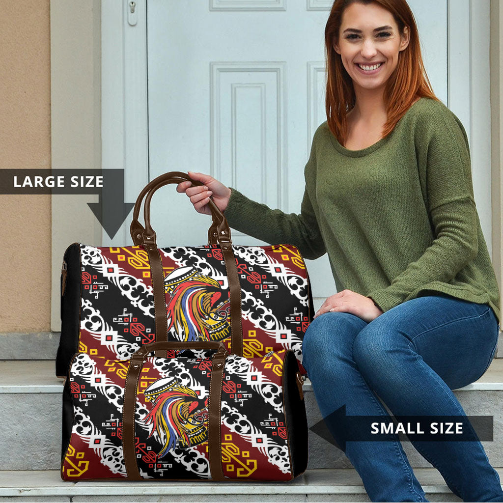 Papua New Guinea Bird Drum Travel Bag Papuan Batik Motif