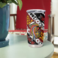 Papua New Guinea Bird Drum Tumbler Cup Papuan Batik Motif