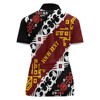 Personalised Papua New Guinea Bird Drum Women Polo Shirt Papuan Batik Motif