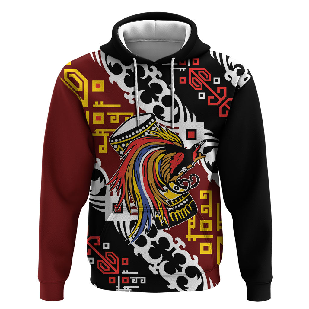 Personalised Papua New Guinea Bird Drum Zip Hoodie Papuan Batik Motif