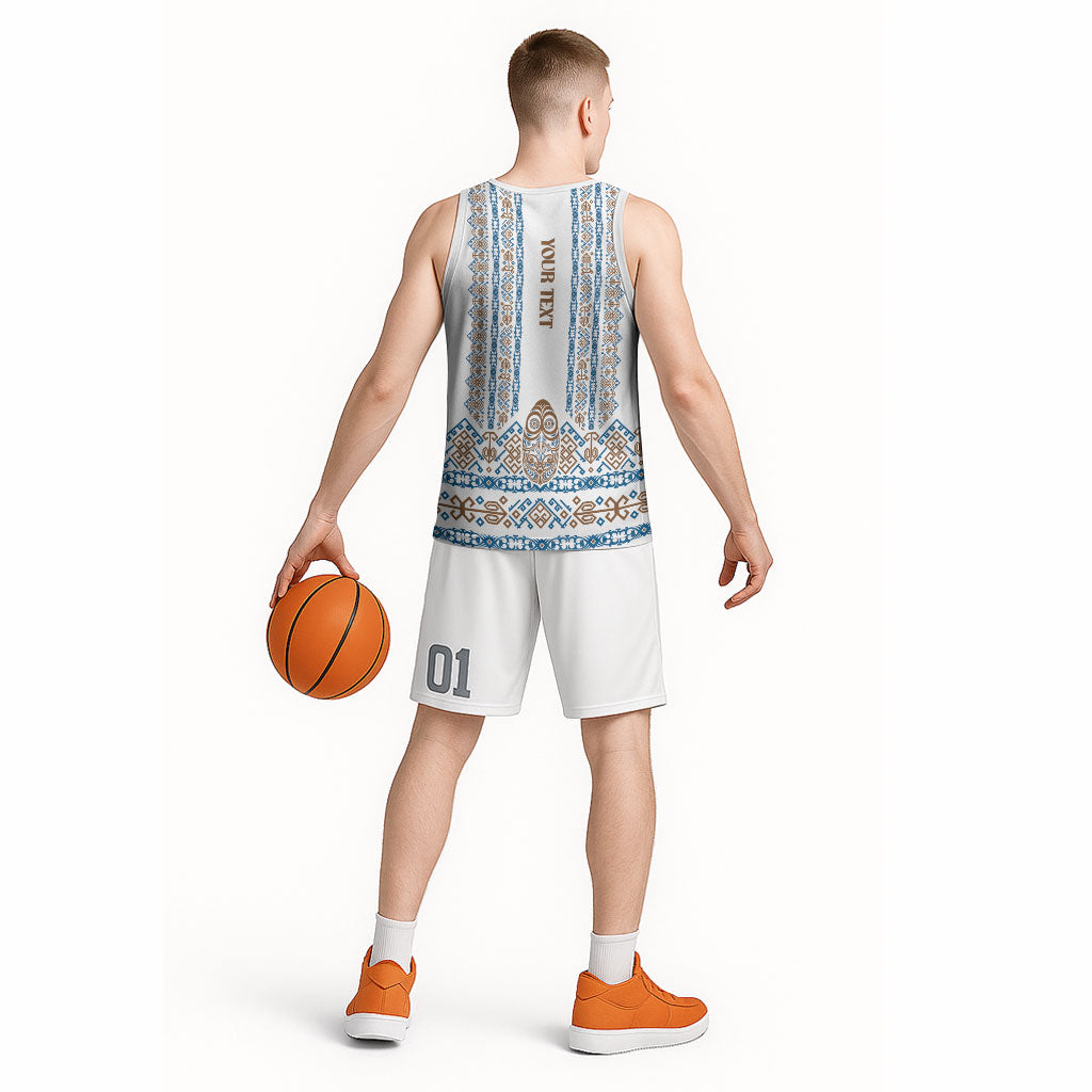 Personalised Papua New Guinea Bird Ethnic Basketball Jersey Papuan Batik Inspired Pattern