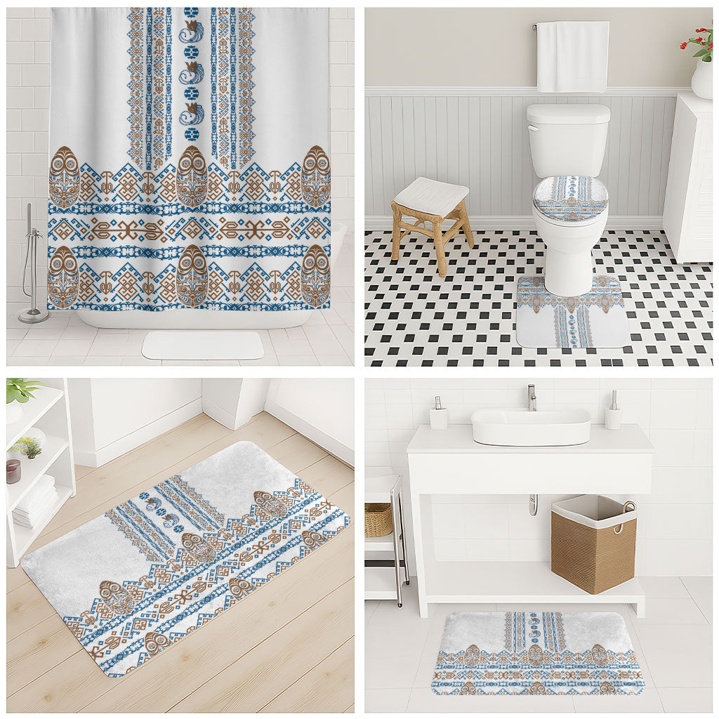 Papua New Guinea Bird Ethnic Bathroom Set Papuan Batik Inspired Pattern