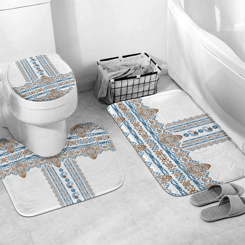 Papua New Guinea Bird Ethnic Bathroom Set Papuan Batik Inspired Pattern