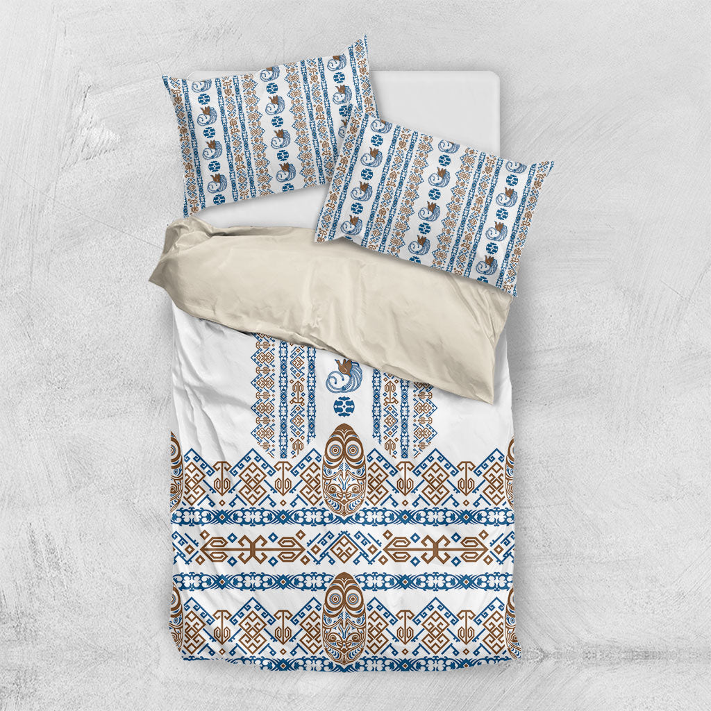 Papua New Guinea Bird Ethnic Bedding Set Papuan Batik Inspired Pattern
