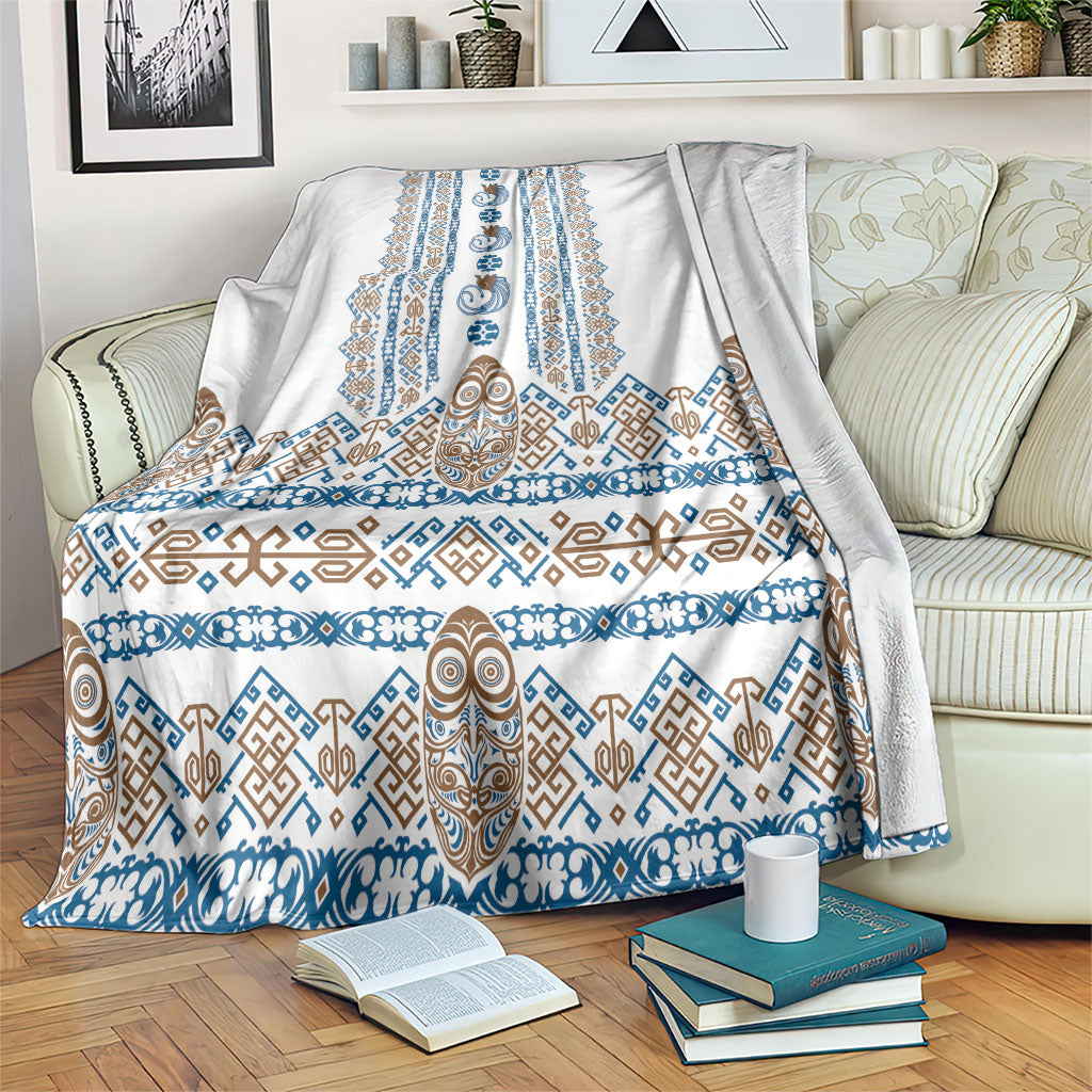 Papua New Guinea Bird Ethnic Blanket Papuan Batik Inspired Pattern LT9 White - Polynesian Pride