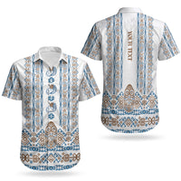 Personalised Papua New Guinea Bird Ethnic Couples Matching Off Shoulder Maxi Dress and Hawaiian Shirt Papuan Batik Inspired Pattern