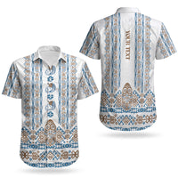Personalised Papua New Guinea Bird Ethnic Couples Matching Puletasi and Hawaiian Shirt Papuan Batik Inspired Pattern