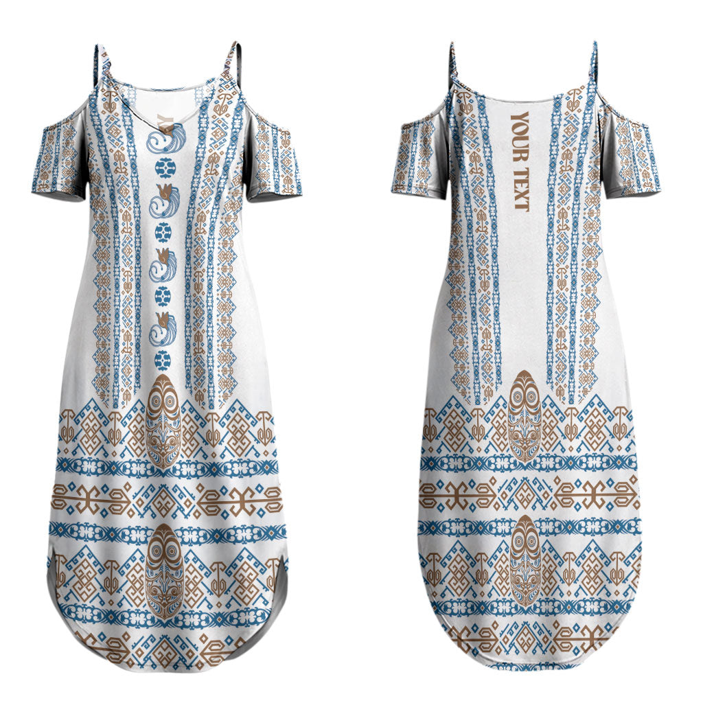 Personalised Papua New Guinea Bird Ethnic Couples Matching Summer Maxi Dress and Hawaiian Shirt Papuan Batik Inspired Pattern