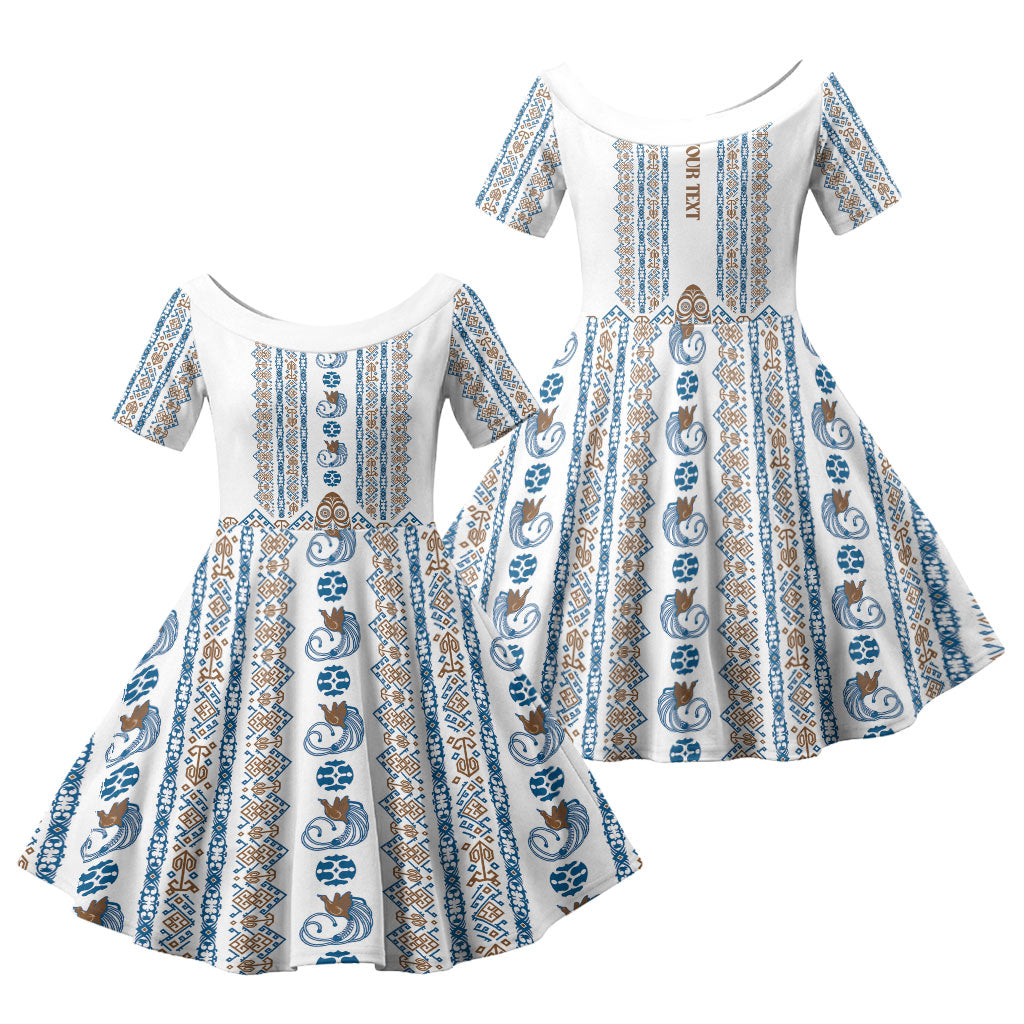 Personalised Papua New Guinea Bird Ethnic Family Matching Summer Maxi Dress and Hawaiian Shirt Papuan Batik Inspired Pattern