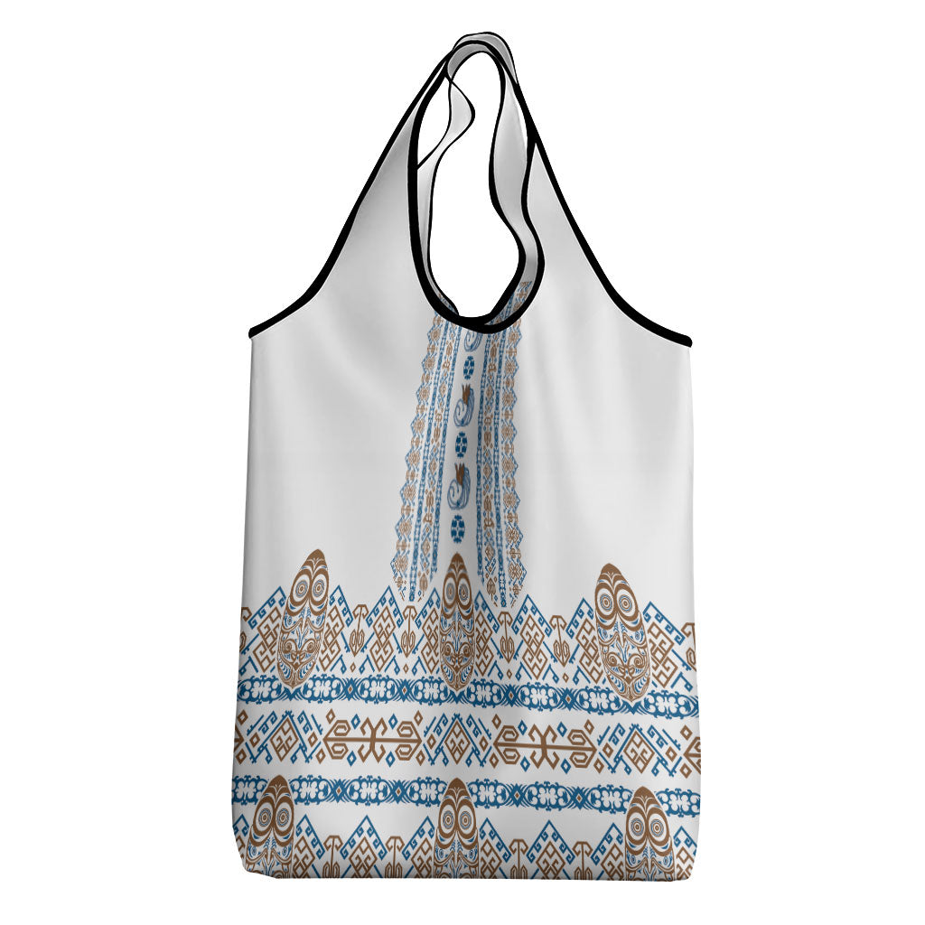 Papua New Guinea Bird Ethnic Grocery Bag Papuan Batik Inspired Pattern