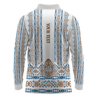Personalised Papua New Guinea Bird Ethnic Long Sleeve Polo Shirt Papuan Batik Inspired Pattern