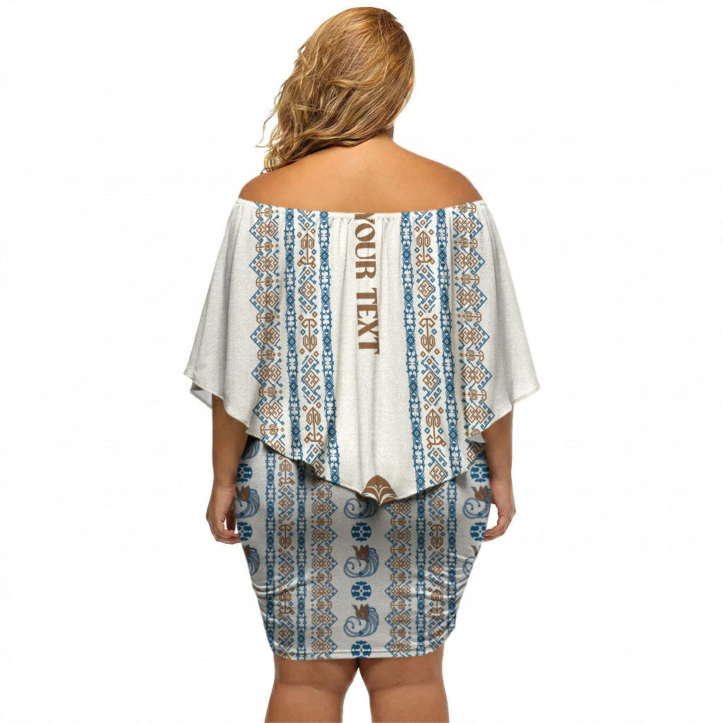 Personalised Papua New Guinea Bird Ethnic Off Shoulder Short Dress Papuan Batik Inspired Pattern