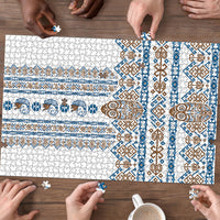 Papua New Guinea Bird Ethnic Puzzle Papuan Batik Inspired Pattern