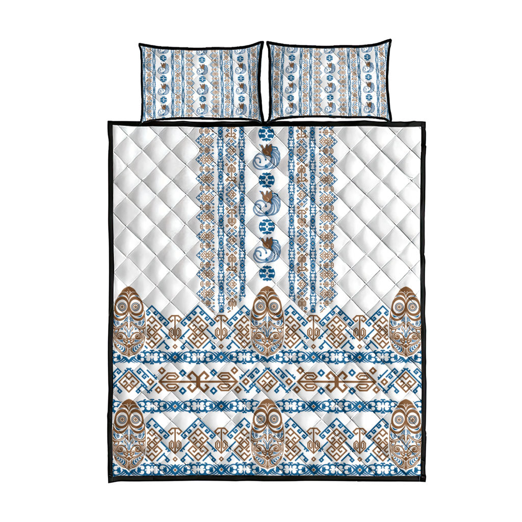 Papua New Guinea Bird Ethnic Quilt Bed Set Papuan Batik Inspired Pattern