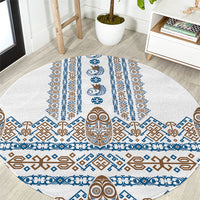 Papua New Guinea Bird Ethnic Round Carpet Papuan Batik Inspired Pattern