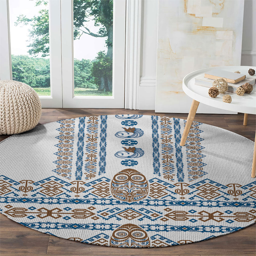 Papua New Guinea Bird Ethnic Round Carpet Papuan Batik Inspired Pattern