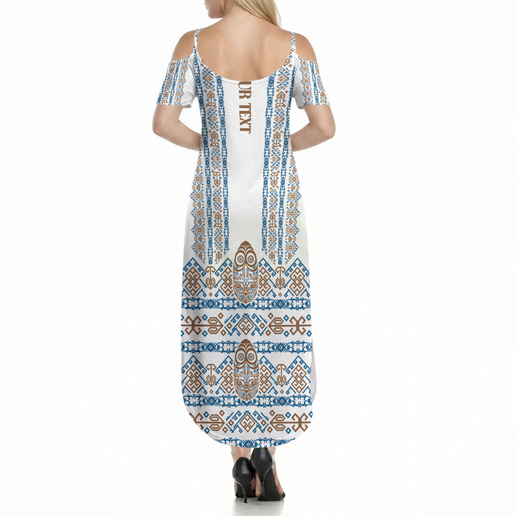 Personalised Papua New Guinea Bird Ethnic Summer Maxi Dress Papuan Batik Inspired Pattern