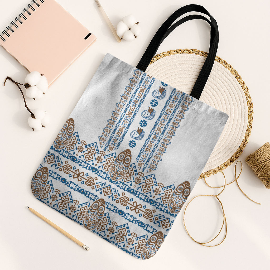 Papua New Guinea Bird Ethnic Tote Bag Papuan Batik Inspired Pattern