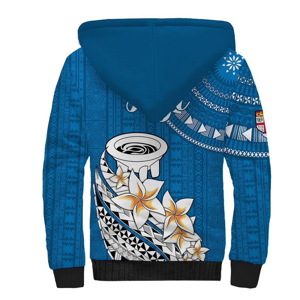 Bula Fiji Sherpa Hoodie Kava Bowl Tapa Tribal LT9 - Polynesian Pride