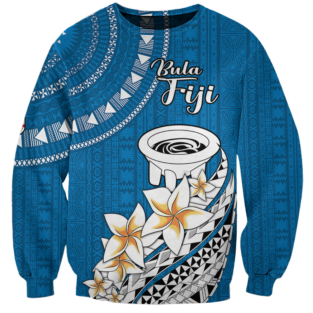 Bula Fiji Sweatshirt Kava Bowl Tapa Tribal LT9 Unisex Blue - Polynesian Pride