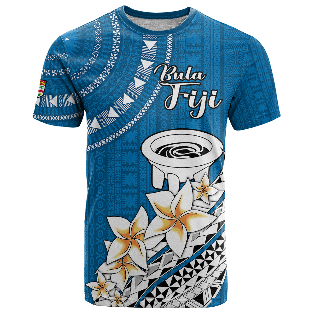 Bula Fiji T Shirt Kava Bowl Tapa Tribal LT9 Blue - Polynesian Pride