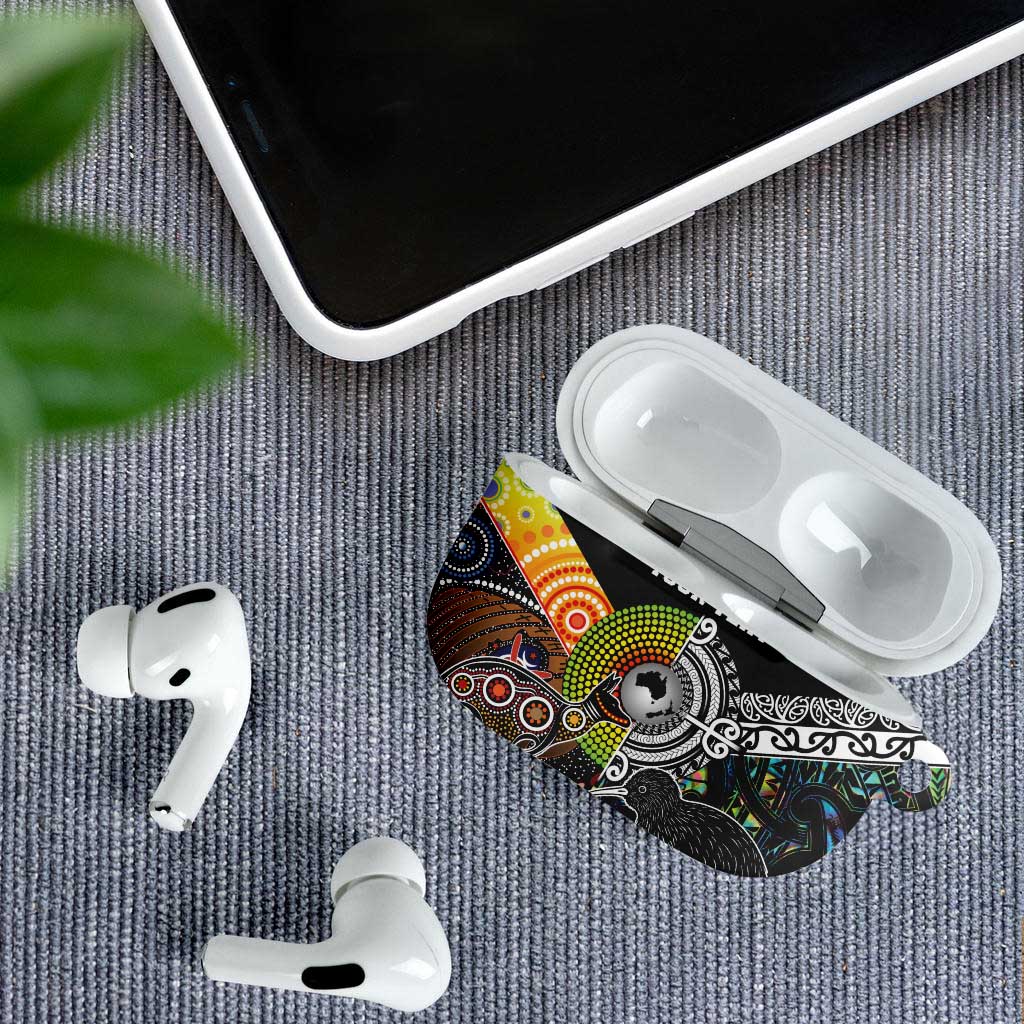 Australia New Zealand Personalised AirPods Case Maori Aboriginal Art Style - Polynesian Pride